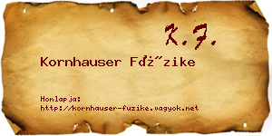 Kornhauser Füzike névjegykártya